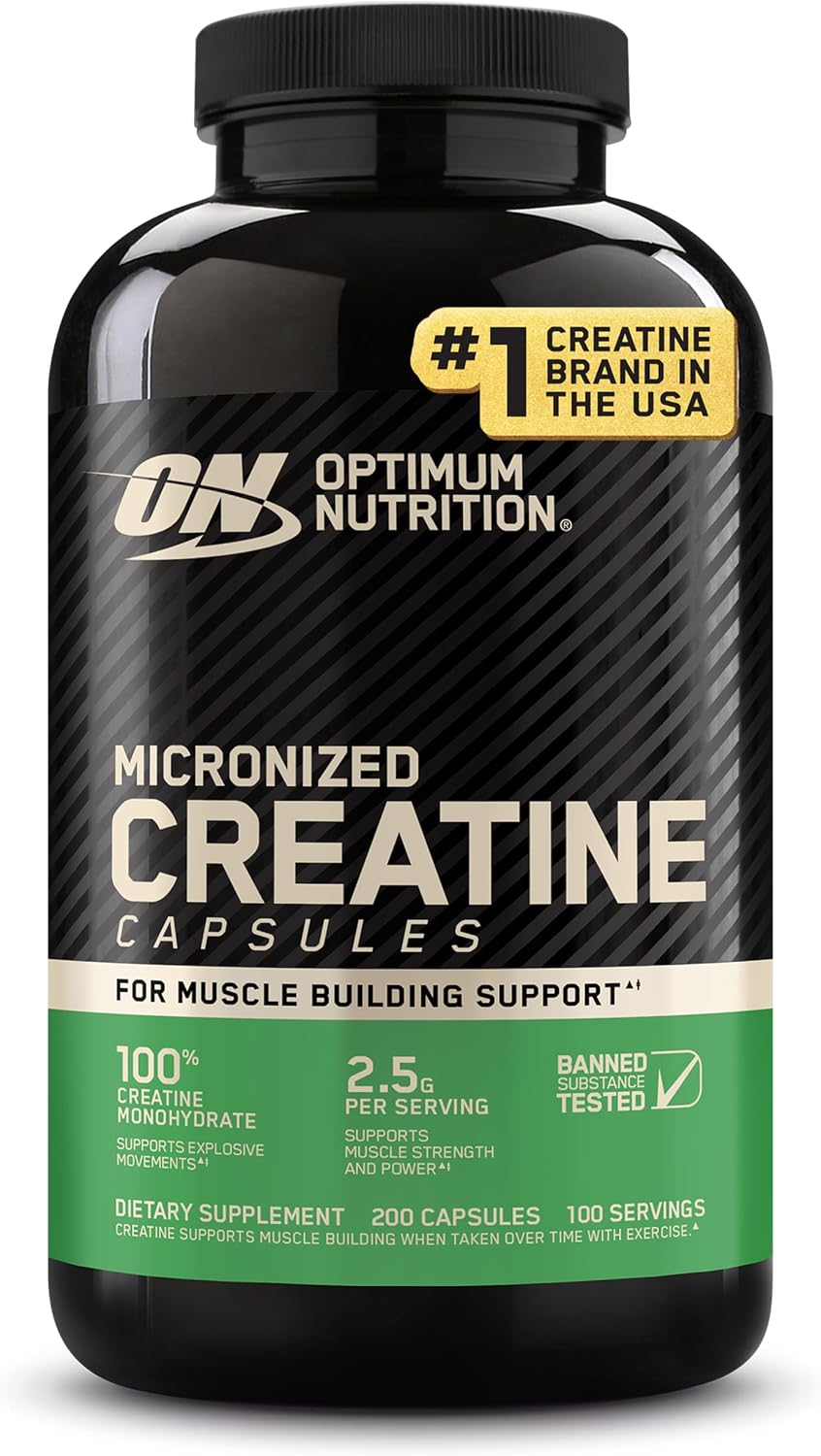 Optimum Nutrition Micronized Creatine Capsules front label