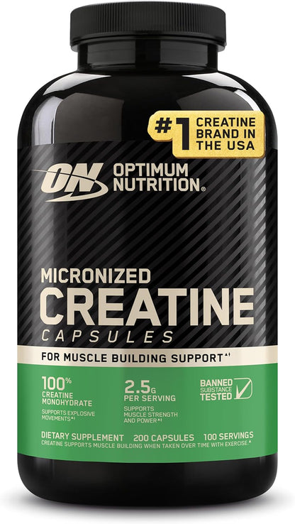 Optimum Nutrition Micronized Creatine Capsules front label