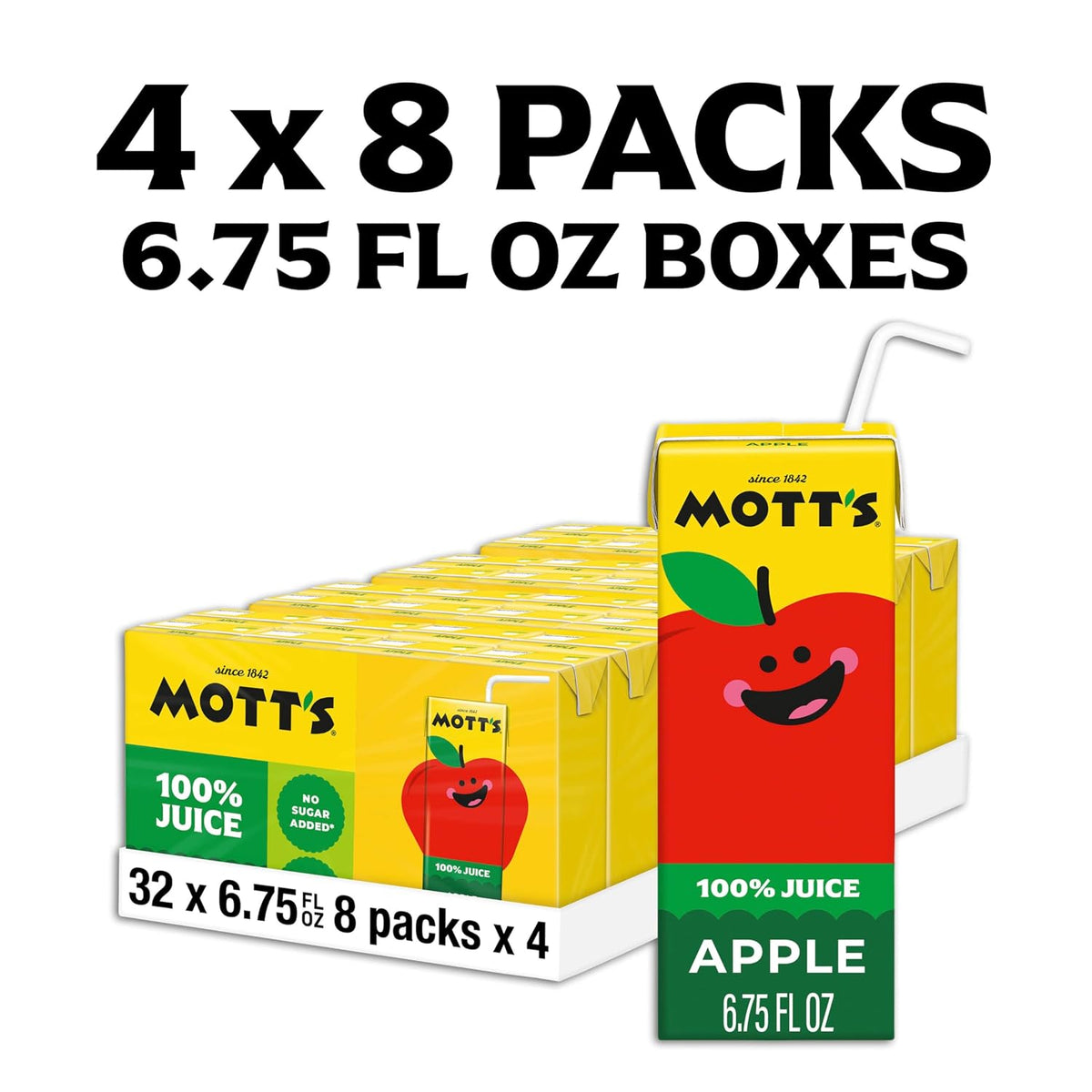Mott's no added sugar apple juice boxes