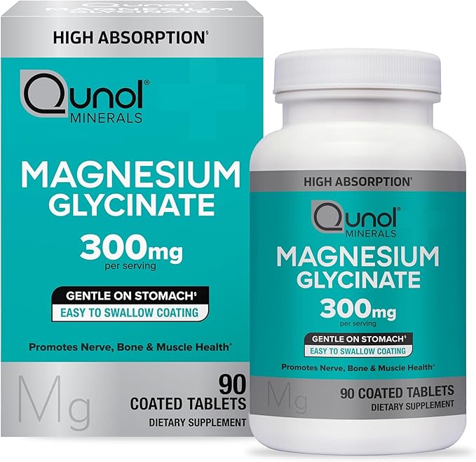 Qunol magnesium glycinate tablets 300mg bottle