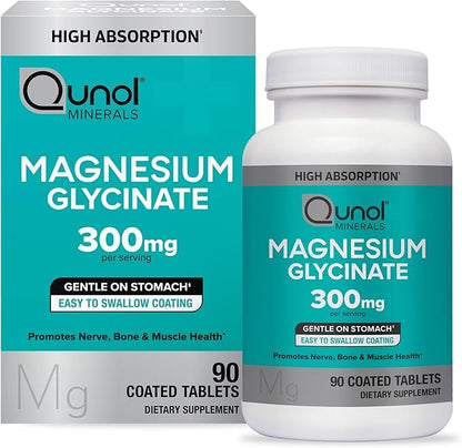 Qunol magnesium glycinate tablets 300mg bottle