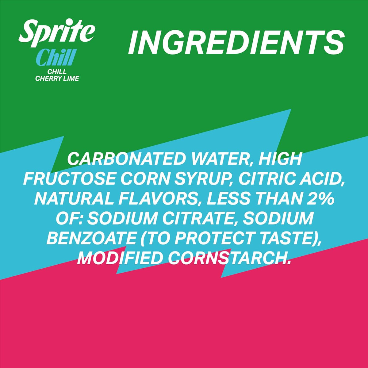 Caffeine free Sprite Chill Cherry Lime soft drink