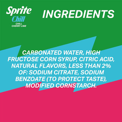 Caffeine free Sprite Chill Cherry Lime soft drink
