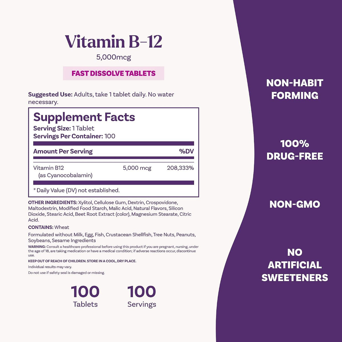 Natrol energy metabolism support B12 tablets