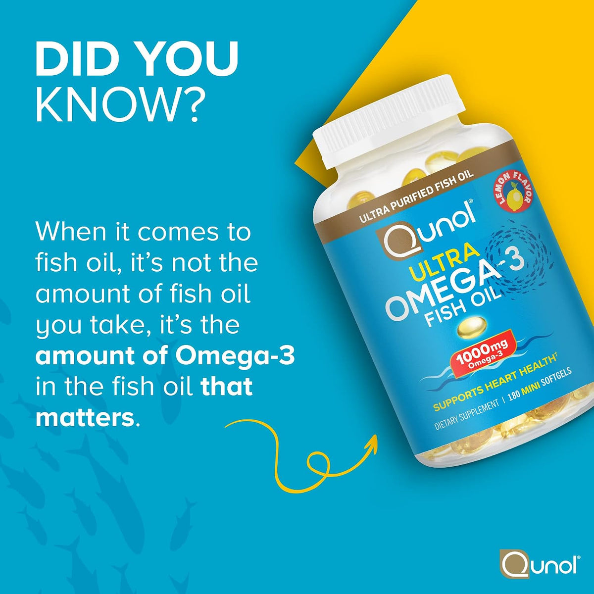 Qunol Omega-3 EPA DHA daily supplement softgels