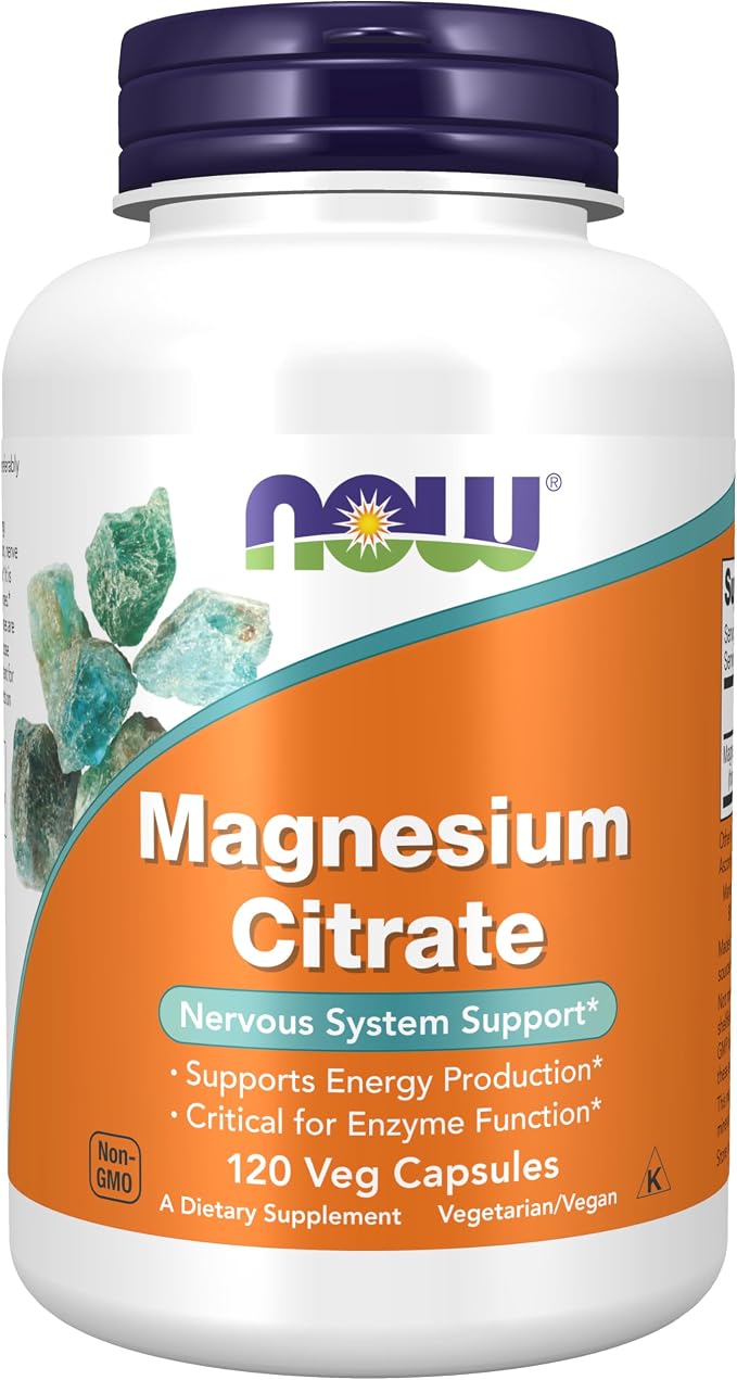NOW Magnesium Citrate 120 veg caps bottle front