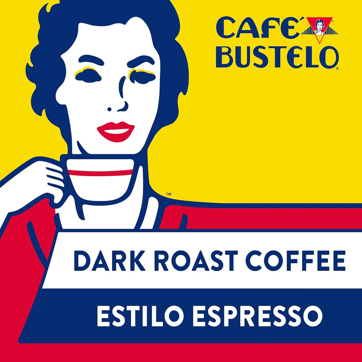 Dark roast espresso style coffee pods by Café Bustelo