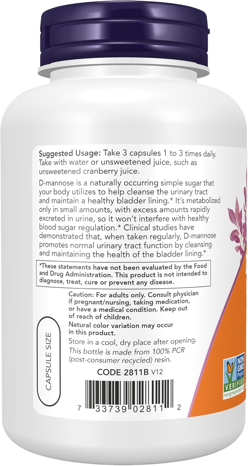 NOW healthy urinary tract supplement bottle detail