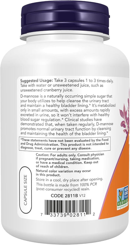 NOW healthy urinary tract supplement bottle detail