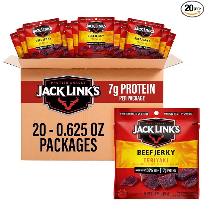 Jack Link's teriyaki beef jerky 20 pack multipack