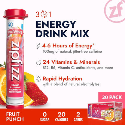 Zipfizz Energy Drink Powder Fruit Punch box