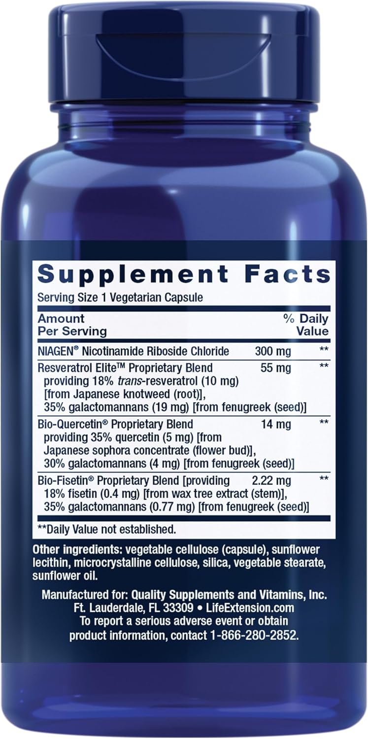 NAD+ Cell Regenerator and Resveratrol Elite 30 capsules