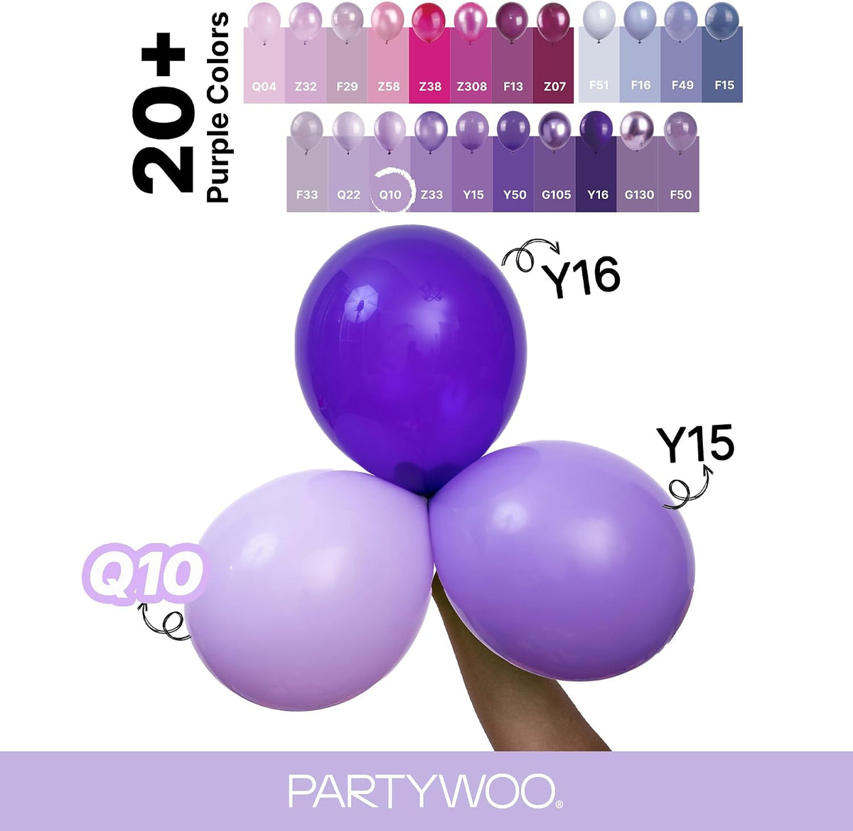 PartyWoo pastel purple balloons for baby shower decorations
