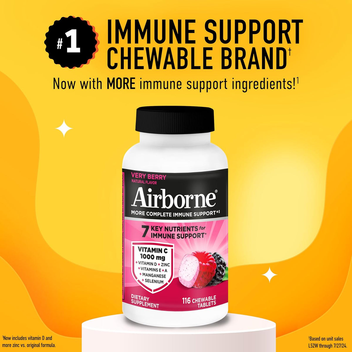 Airborne immune support chewable tablets bottle