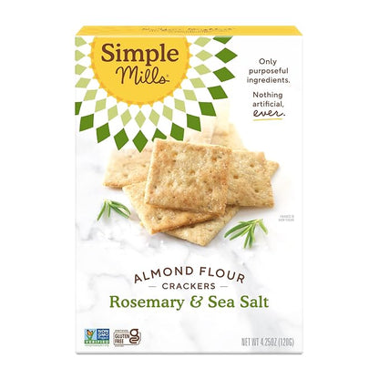 Simple Mills Rosemary & Sea Salt Almond Flour Crackers front view
