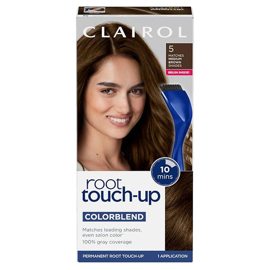 Clairol Root Touch Up Permanent Hair Dye medium brown box