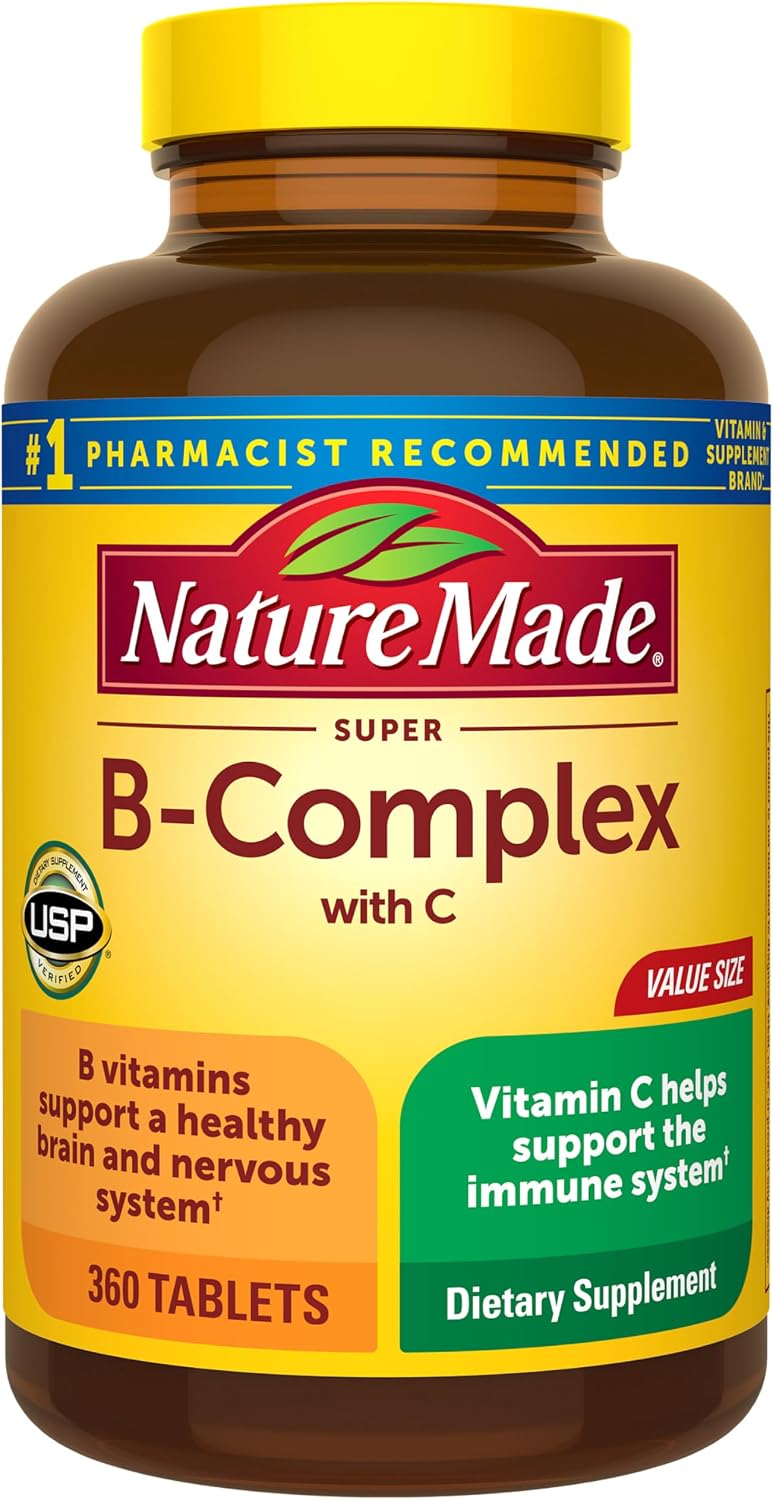 Nature Made Super B Complex supplement facts label