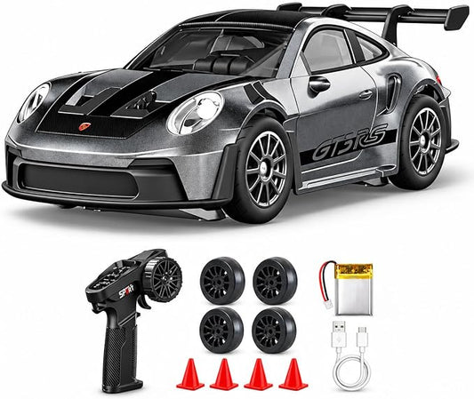 ARRIS micro RC drift car front view with LED headlights