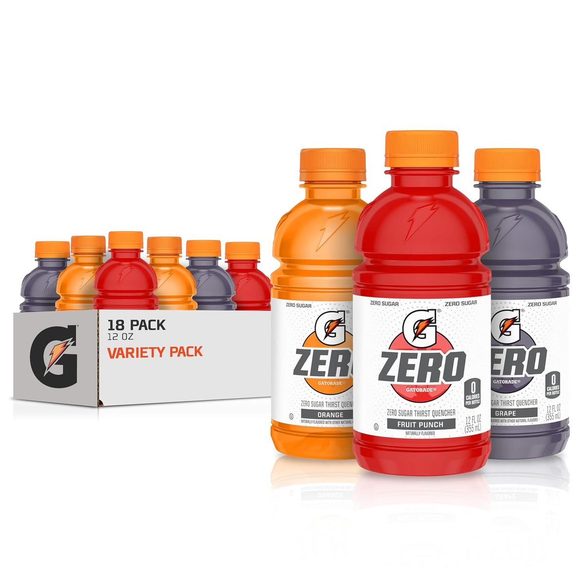 Gatorade Zero Fruit Punch Orange Grape sports drinks