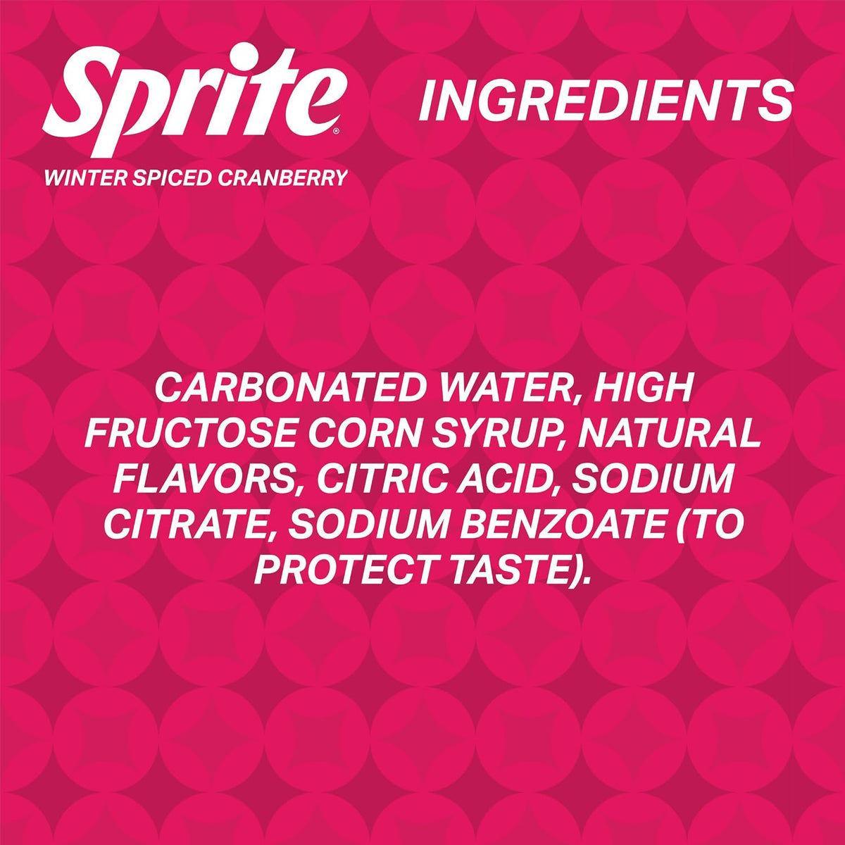 Caffeine-free Sprite Winter Spiced Cranberry soda