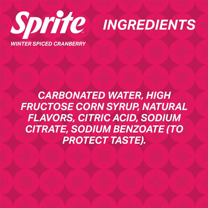 Caffeine-free Sprite Winter Spiced Cranberry soda