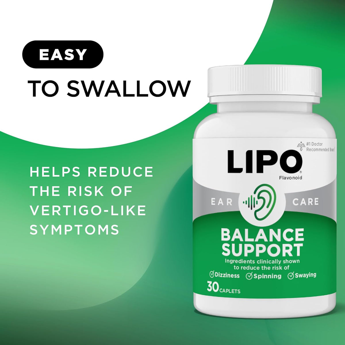 Once daily caplet supplement for inner ear support