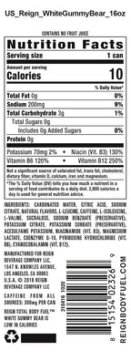 REIGN Total Body Fuel White Gummy Bear beverage
