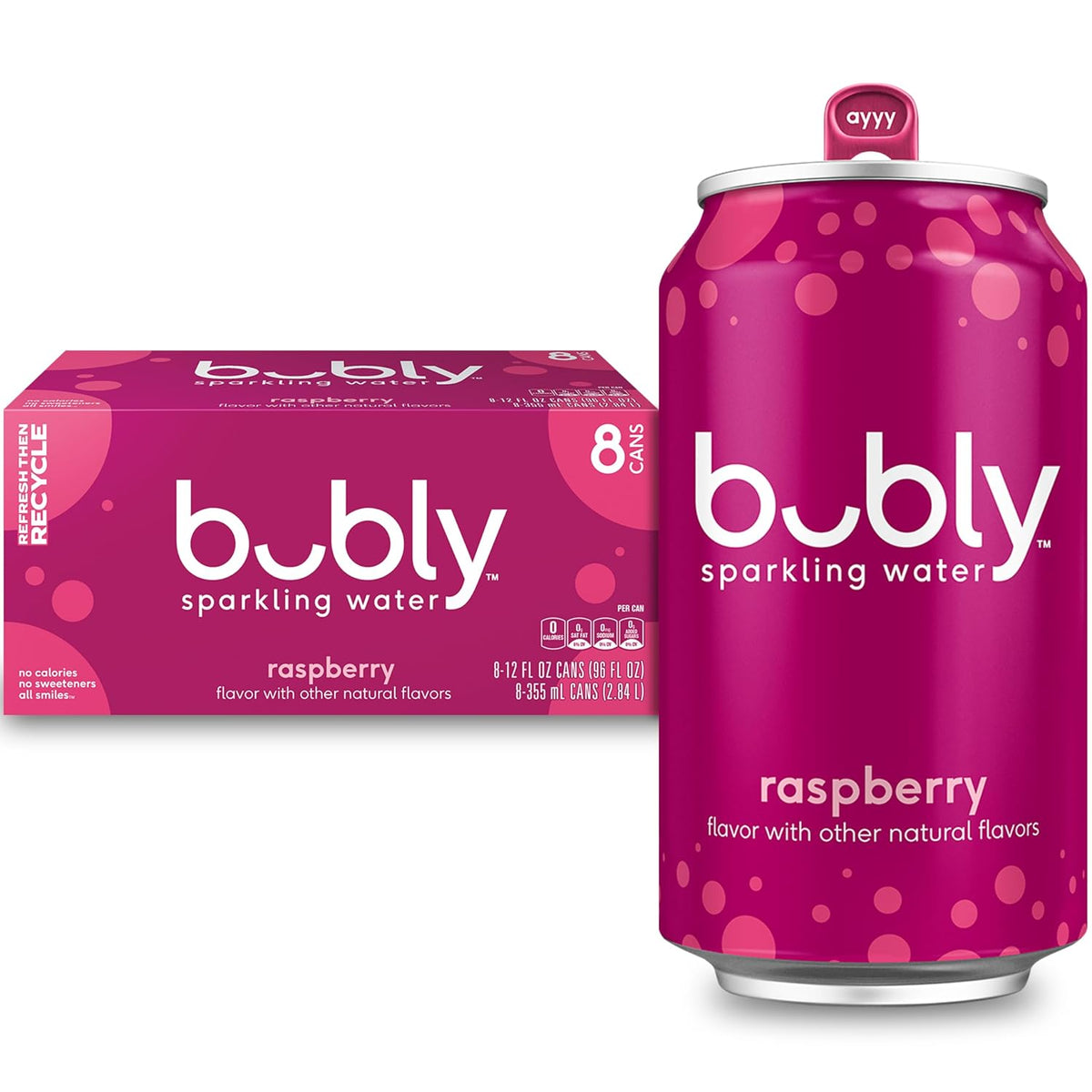 Bubly raspberry zero sugar sparkling water