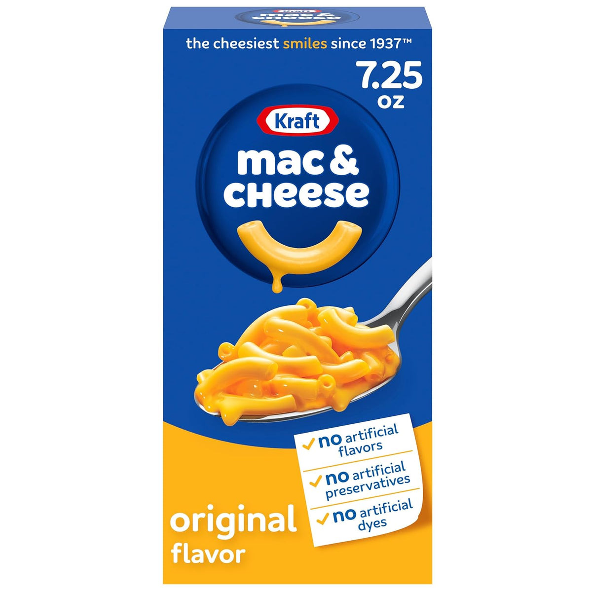 Kraft Mac and Cheese original flavor packaged dinner