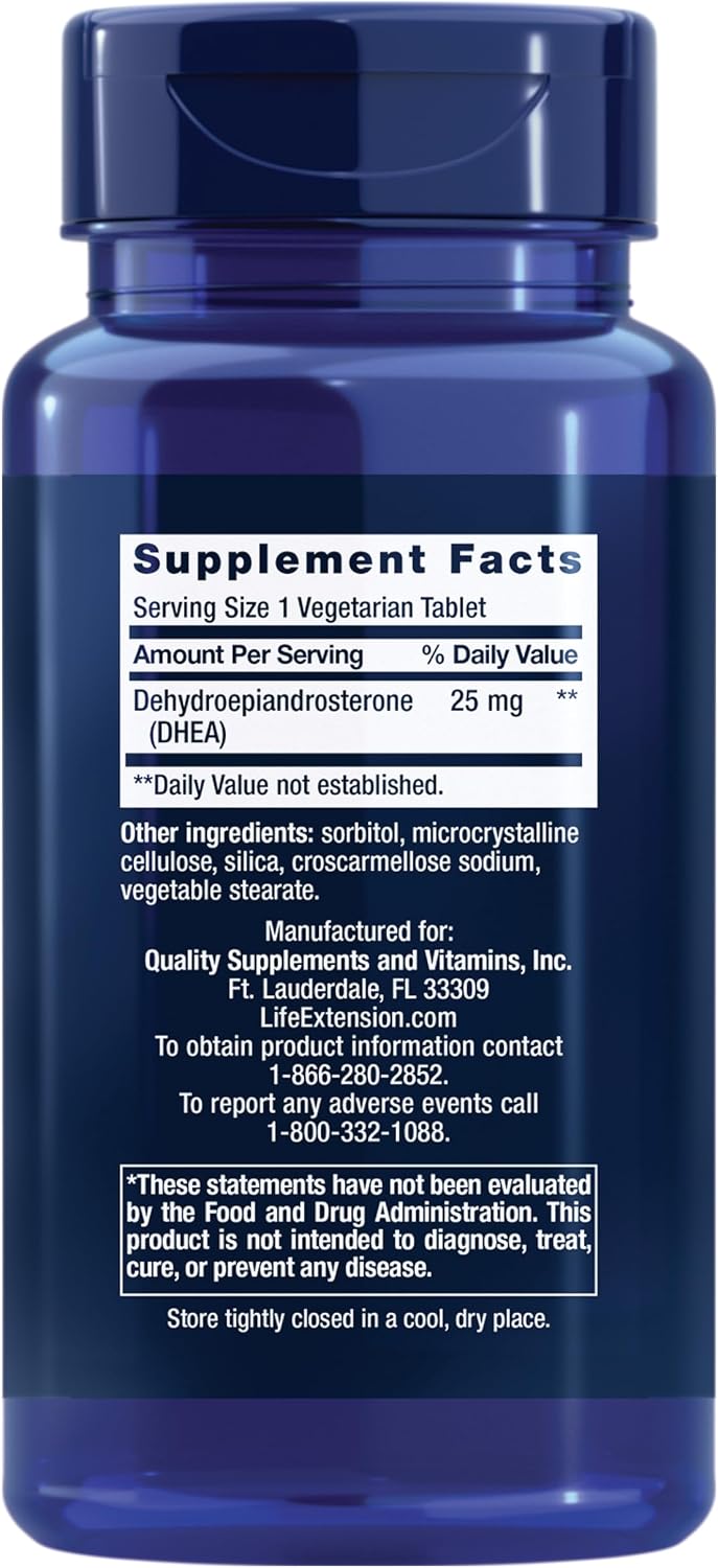 DHEA 25 mg gluten-free tablets by Life Extension