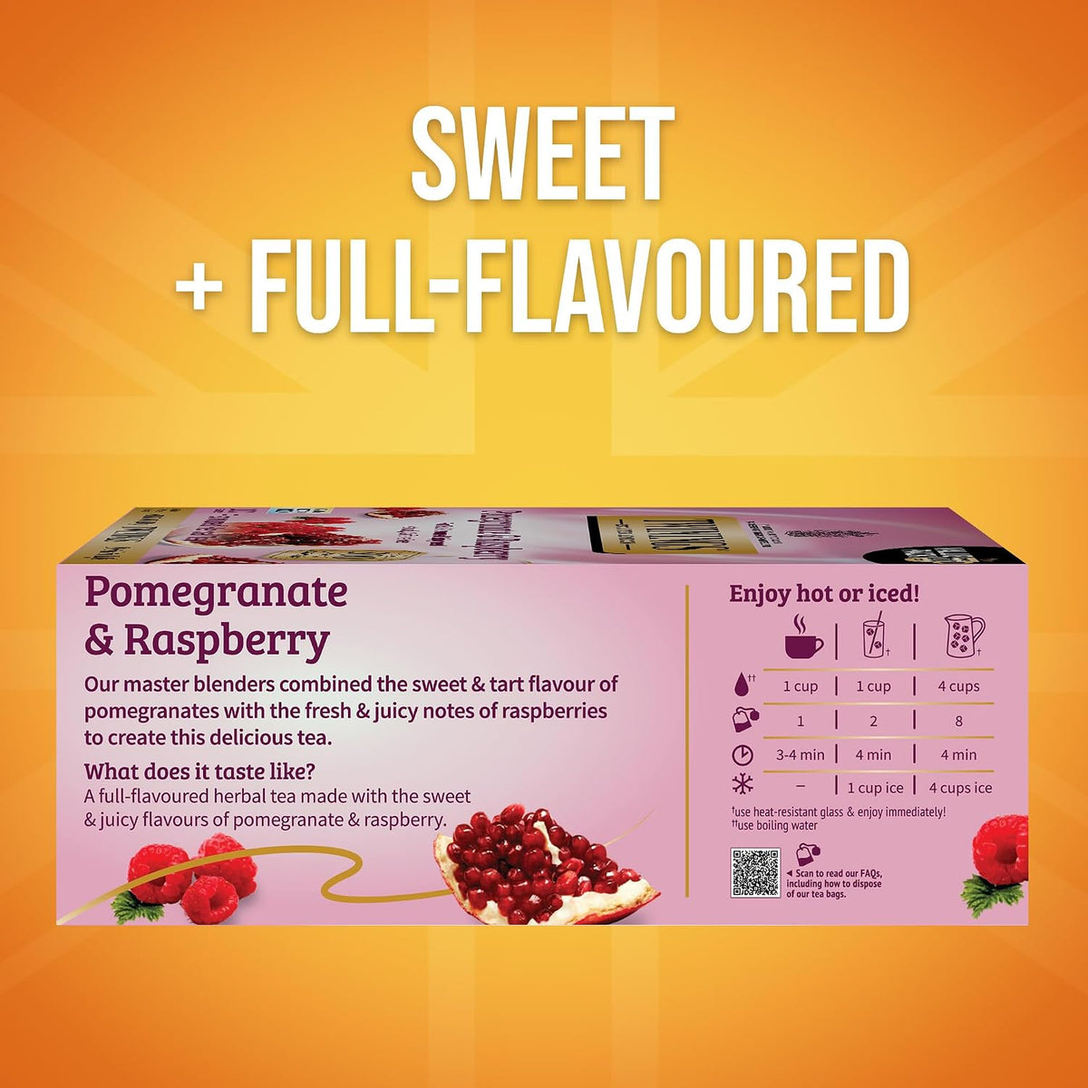 Caffeine-free pomegranate raspberry herbal tea