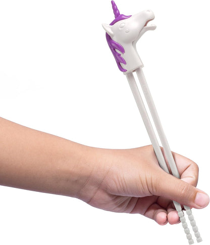 Reusable unicorn chopsticks made from food-safe ABS plastic