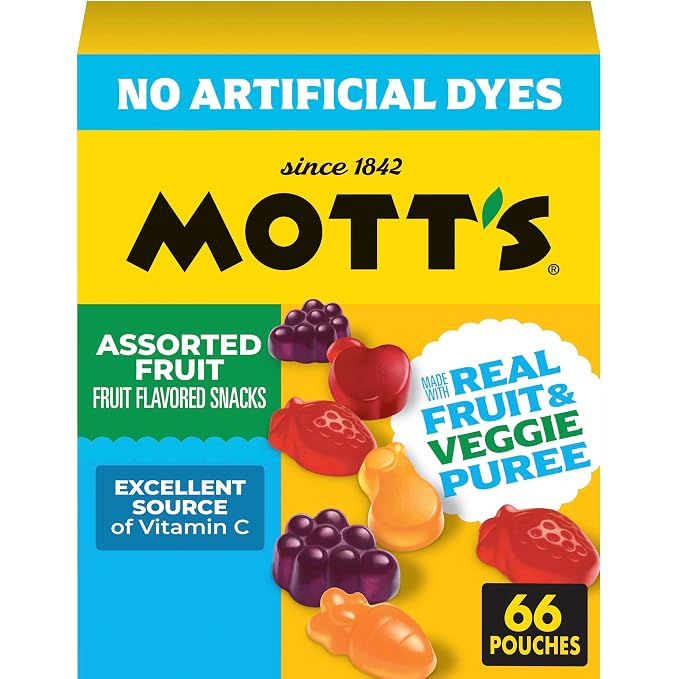 Mott's assorted fruit flavored snacks 66 pack box