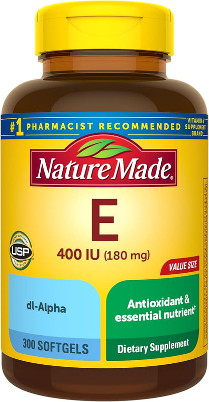 Nature Made Vitamin E antioxidant supplement front label