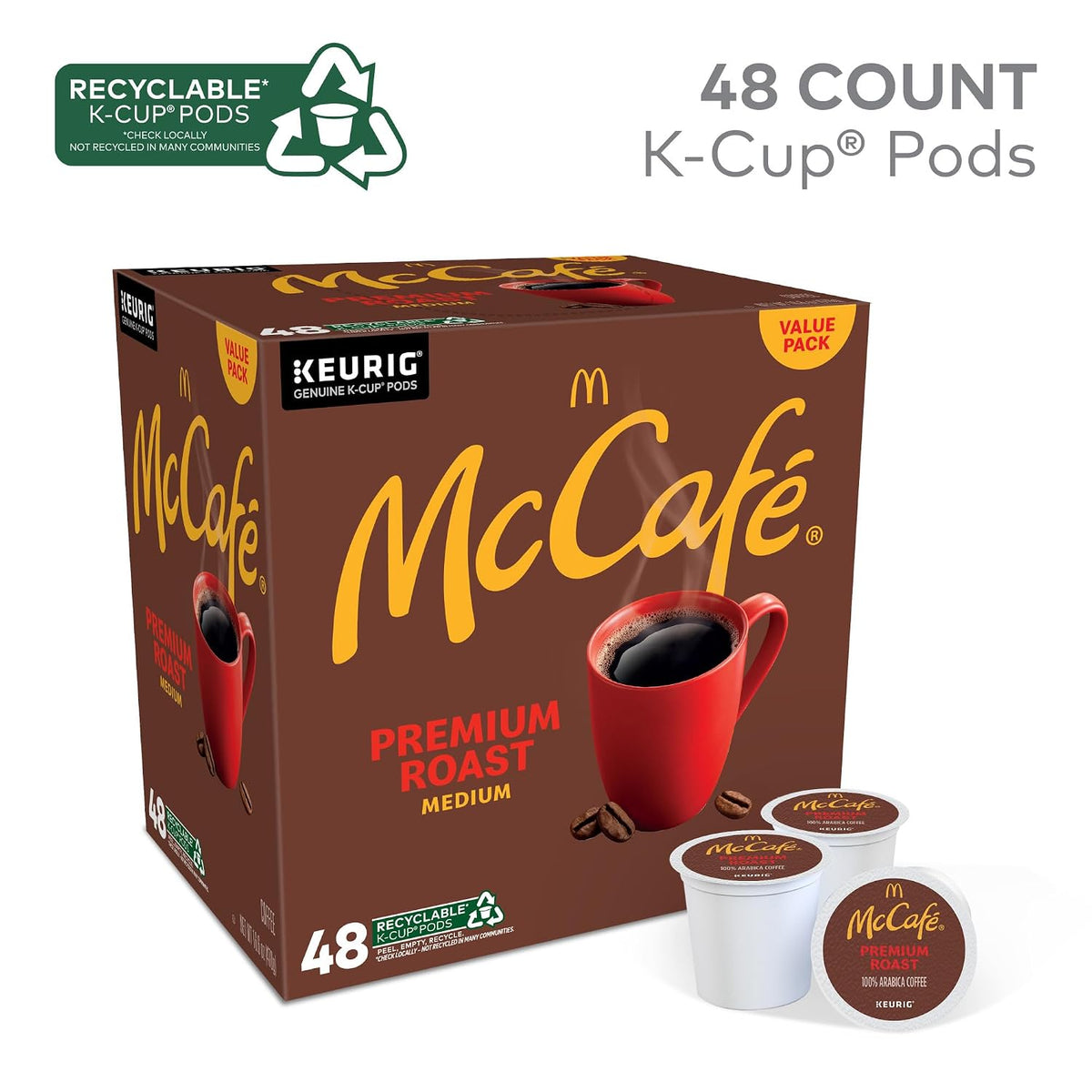 Keurig compatible McCafé Premium Roast coffee pods