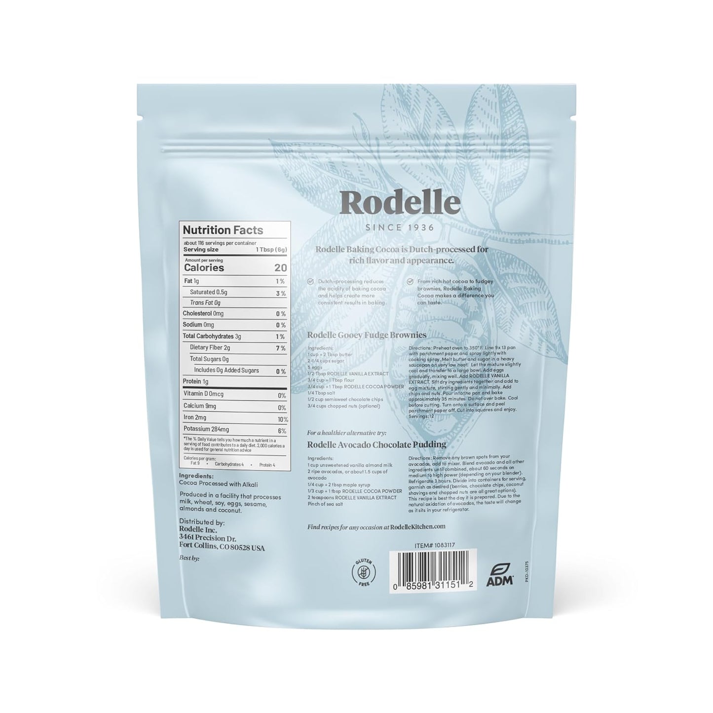 Rodelle Gourmet Baking Cocoa, 25 Ounce