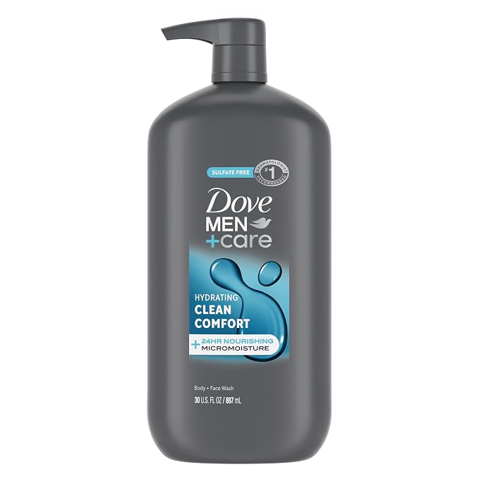 Dove Men Clean Comfort body and face wash 30 oz bottle