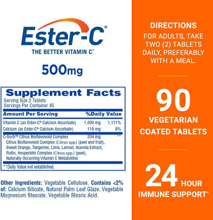 Non-acidic Ester-C Vitamin C tablets for daily wellness