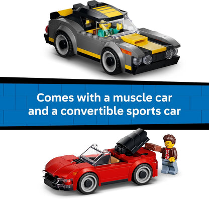 LEGO City car wash attendant, sponge mascot and driver minifigures