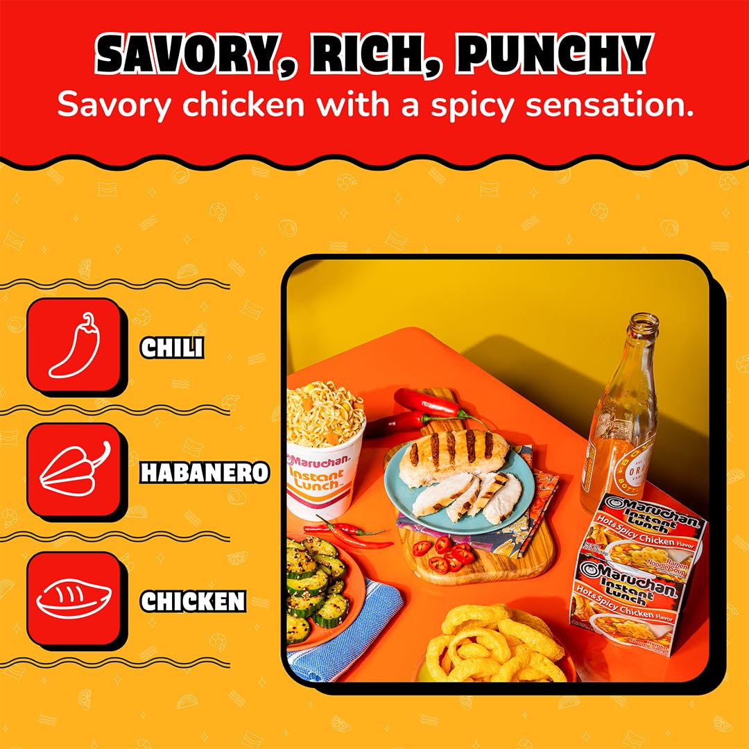 Maruchan Instant Lunch ramen cups for quick 3-minute meals