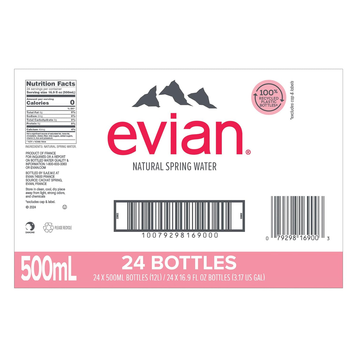 evian pH balanced water with natural electrolytes