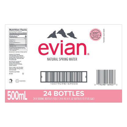 evian pH balanced water with natural electrolytes
