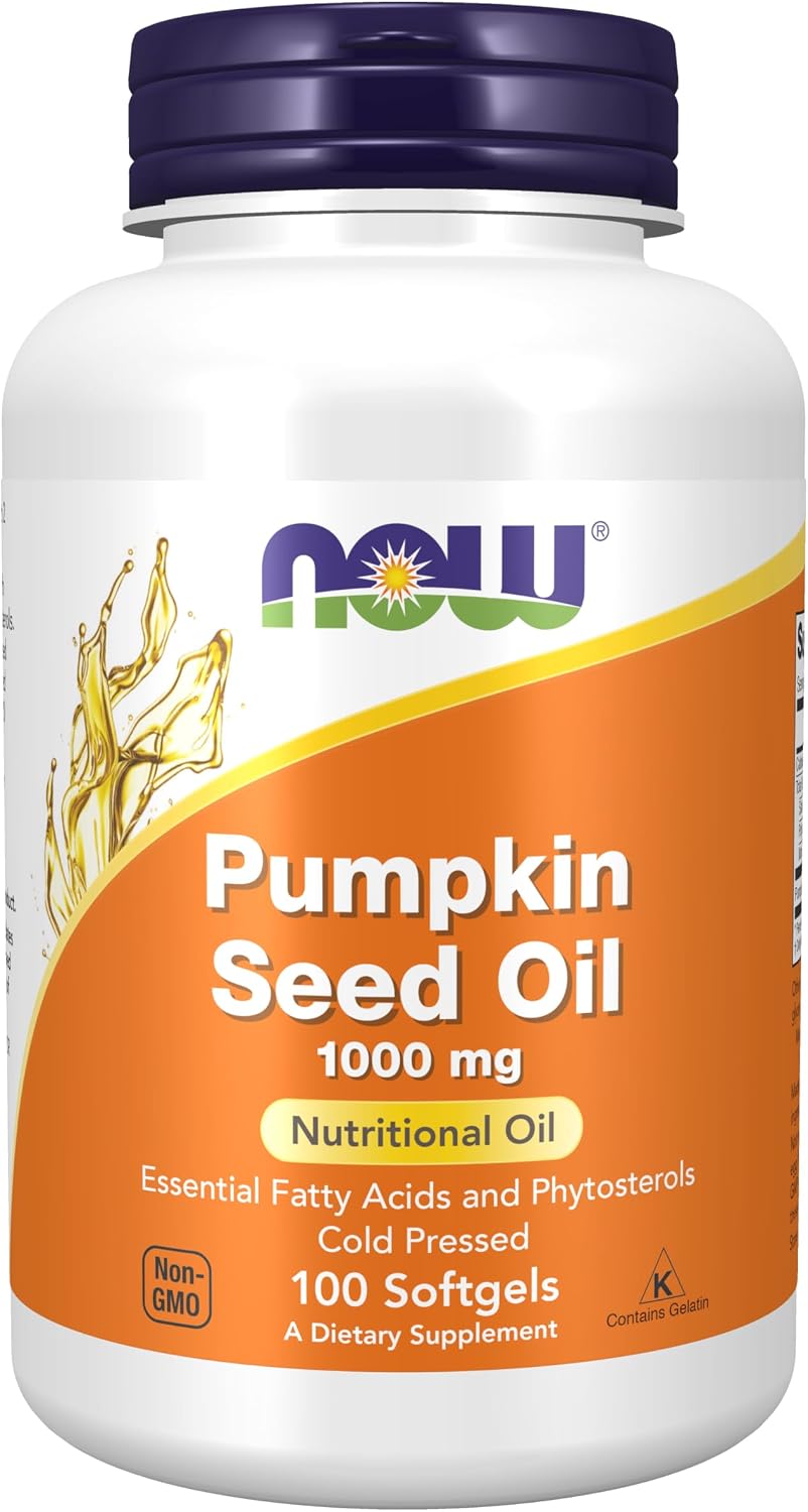 NOW cold pressed pumpkin seed oil softgels