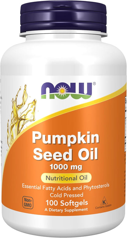 NOW cold pressed pumpkin seed oil softgels