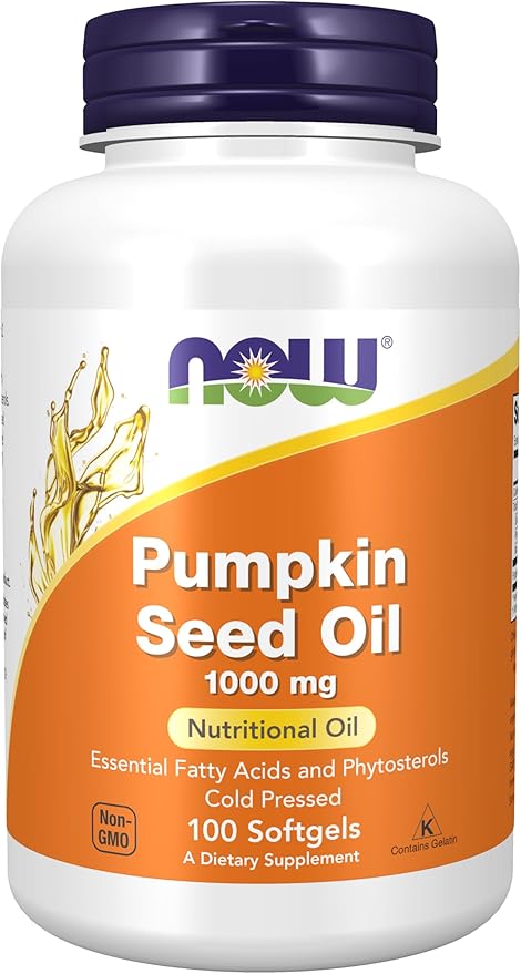 NOW Pumpkin Seed Oil 1000 mg supplement bottle