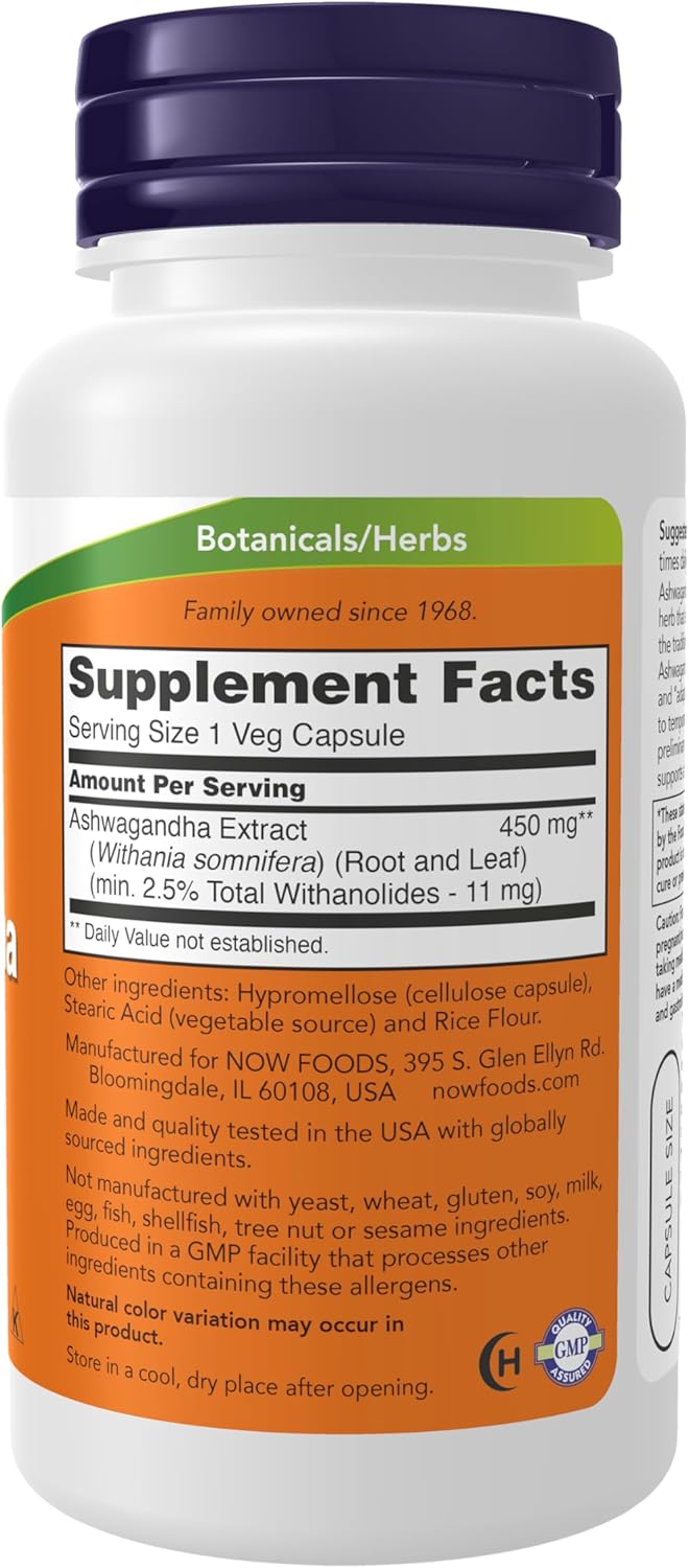 Ashwagandha 450 mg veg capsules supplement
