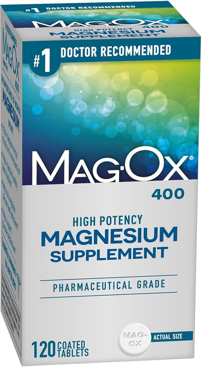 Mag-Ox magnesium supplement 120 tablets bottle