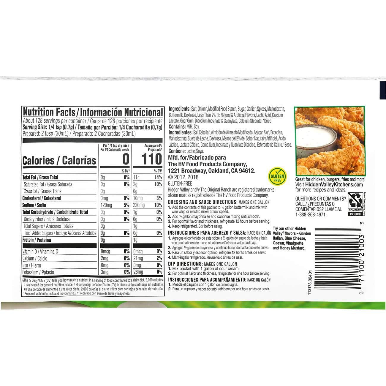 Hidden Valley Homestyle Ranch Seasoning and Salad Dressing Powder Mix, (20 Oz)