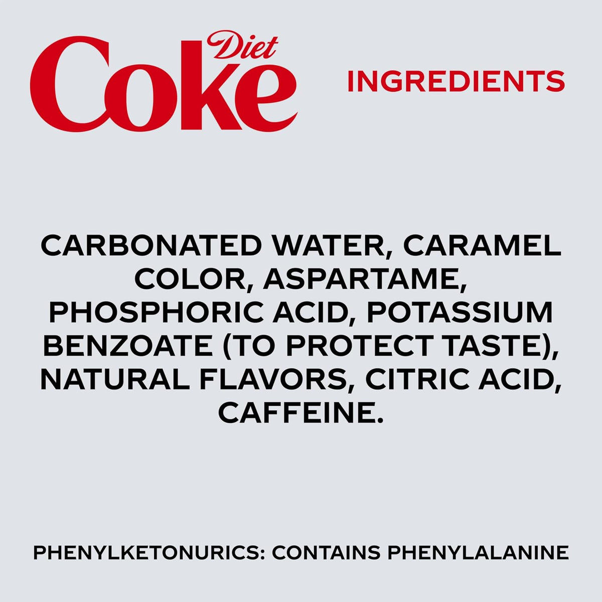 Sugar-free Diet Coke mini can beverage pack