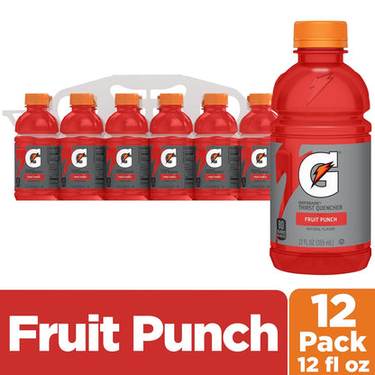 Fruit Punch Gatorade bottled sports drink pack
